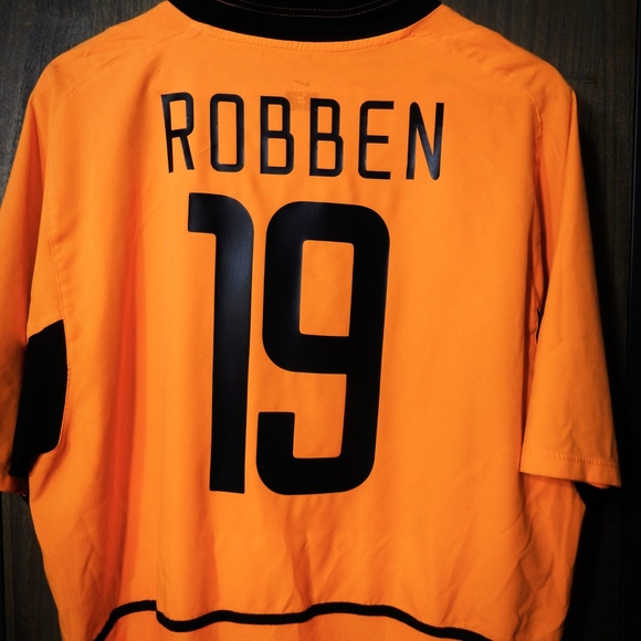Netherlands 2002/2004 Home Jersey – Robben #19 – Size XL – Orange Nike Shirt - Picture 12 of 14